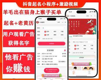 2025微信抖音宝宝起名小程序八字五行测算黄历易忌可运营易经周易uni-app vue3