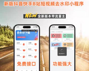 2025新版去水印小程序源码抖音快手短视频下载去水印无水印源码工具去水印带流量主