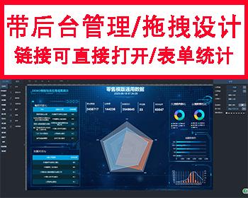 新可视化大屏带拖拽快速制作数据大屏内置组件DIY数据大屏开源独立（带后台）企业数据