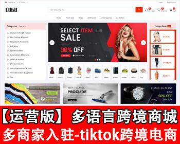 国外跨境商城多语言TikTok跨境商城源码独立站商家入驻跨境tiktok内嵌商城外贸电商网站