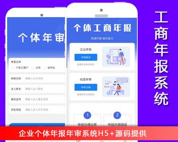 年审年报H5小程序源码个体户企业年报注销代理登记年审申报系统